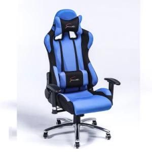 Oneray Leather PC Games Racing Gaming Chair Blue Fabric Esport Chair with Nylon Base
