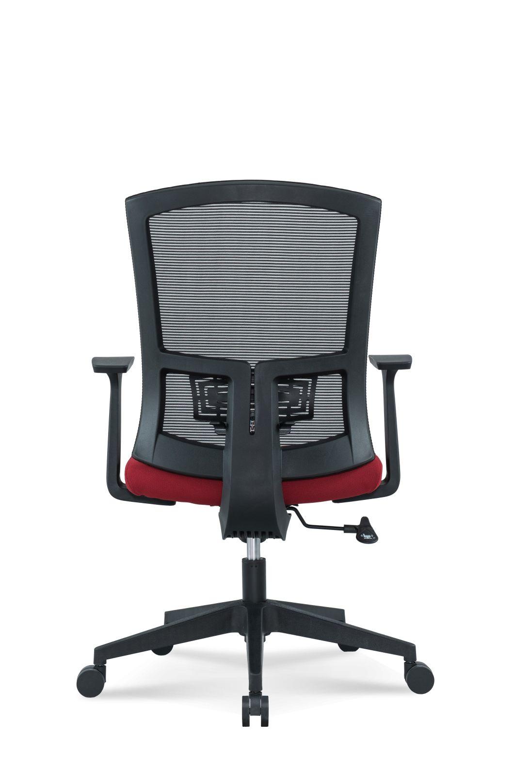 Medium Back Swivel Staff Lumbar Support and Headrest Modern Fabric Office Chair