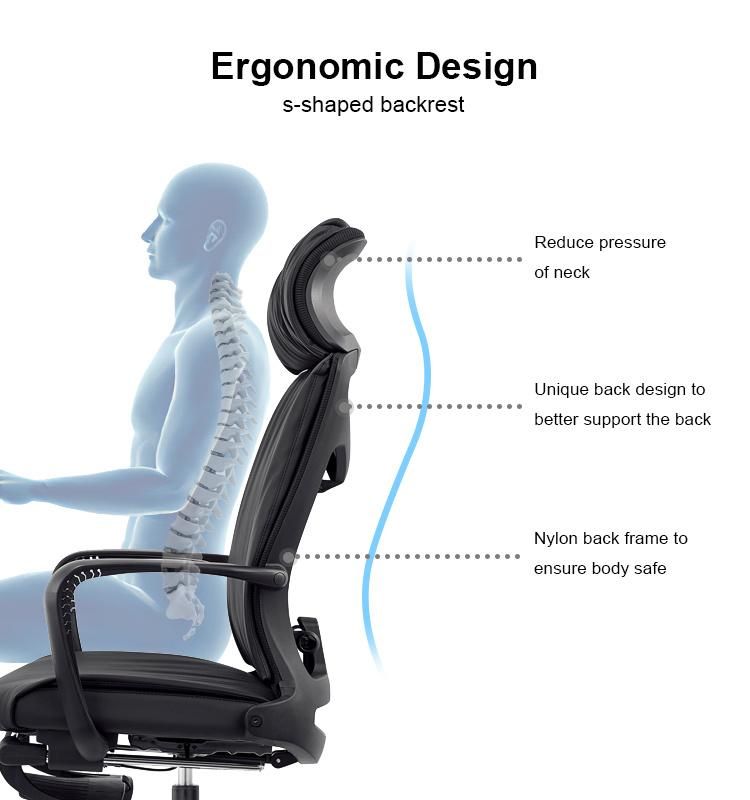 Factory Price PU Chair Ergonomic Chair with Footrest