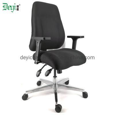 Middle Back Black Fabric Back and Seat Human Design Multifunctional Mechanism Manager Computer Manaoffice Chair