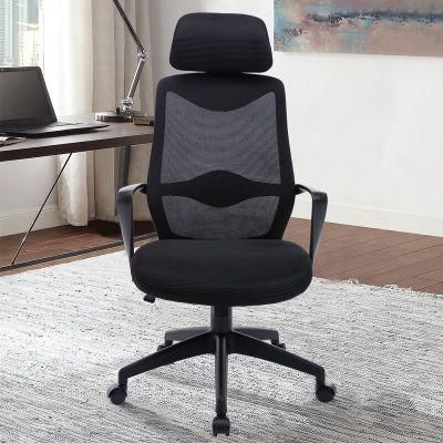 High Back Headrest Mesh Task Swivel Office Chair with Padded Arms