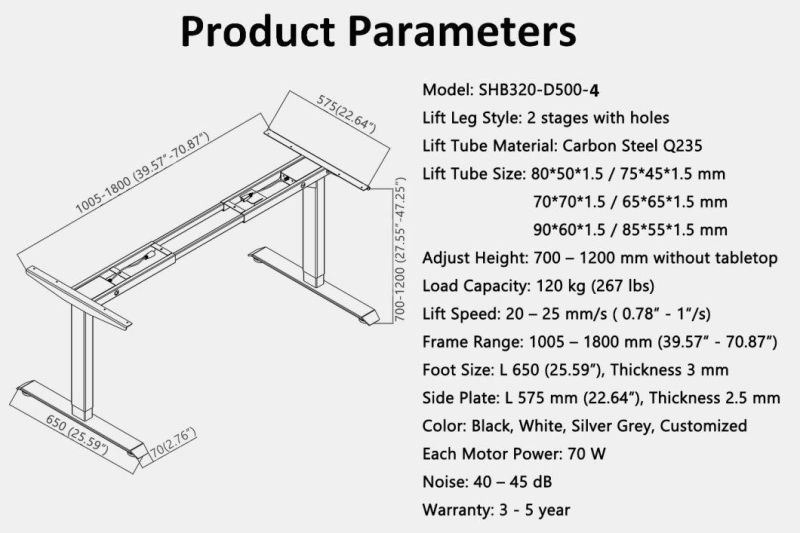 Faster Assembly Home & Office Sit Stand up Desk Height Adjustable