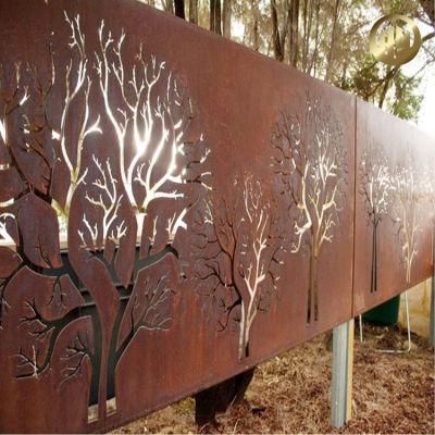 Modern Style Garden Metal Corten Steel Rusty Panel Screen