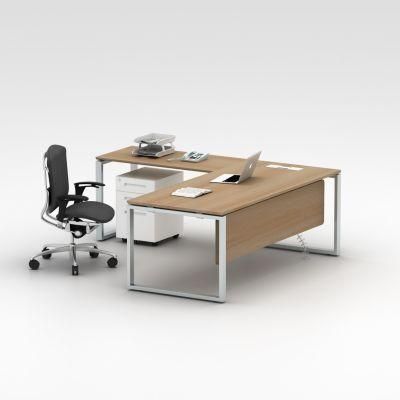 Custom Fashionable Luxury Steel Frame Office Furniture L Shaped Executive Office Desk