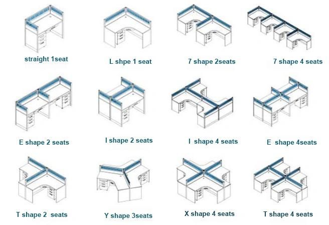 Workstation Desk Hot Sell Fashion MDF Wooden Office Partition