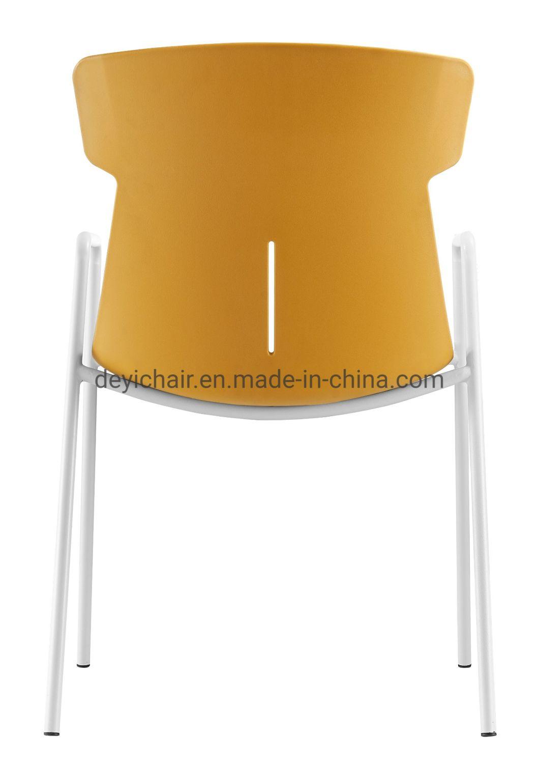 Plastic Shell with Seat Cushionwhite Color Chromed Finished 4 Legs Frame High Stool Chair