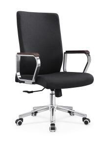 Workstation Furniture Chairs Wood Armrest Fabric Reception Swivel Computer Chair B703