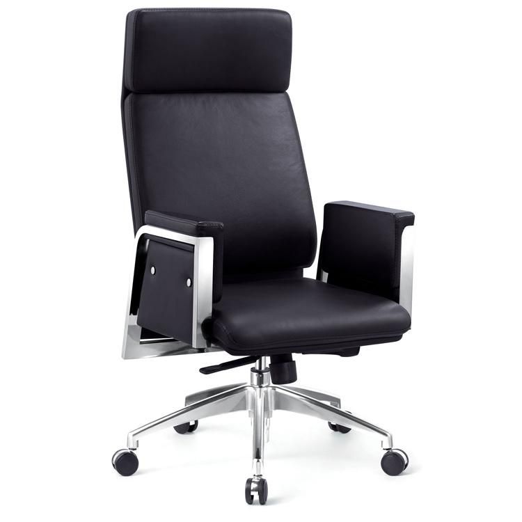 White Cow Leather Foam Type High Back Executive Office Chair