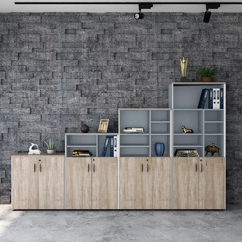 Latest Industrial Style Wooden Melamine Storage Office Book Filing Combined Cabinet