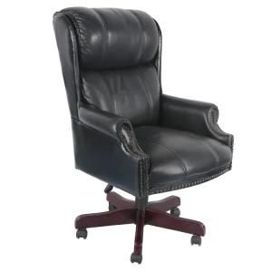 Traditional High Back Office Chair with Leather Upholstered