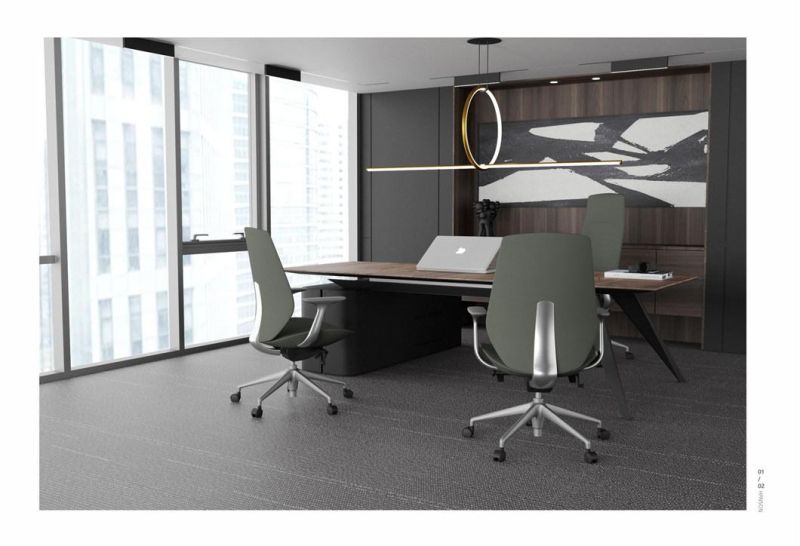 Fashion Unique High Half Leather Ergonomic Aluminum Executive Manager Boss Home Office Swivel Chair