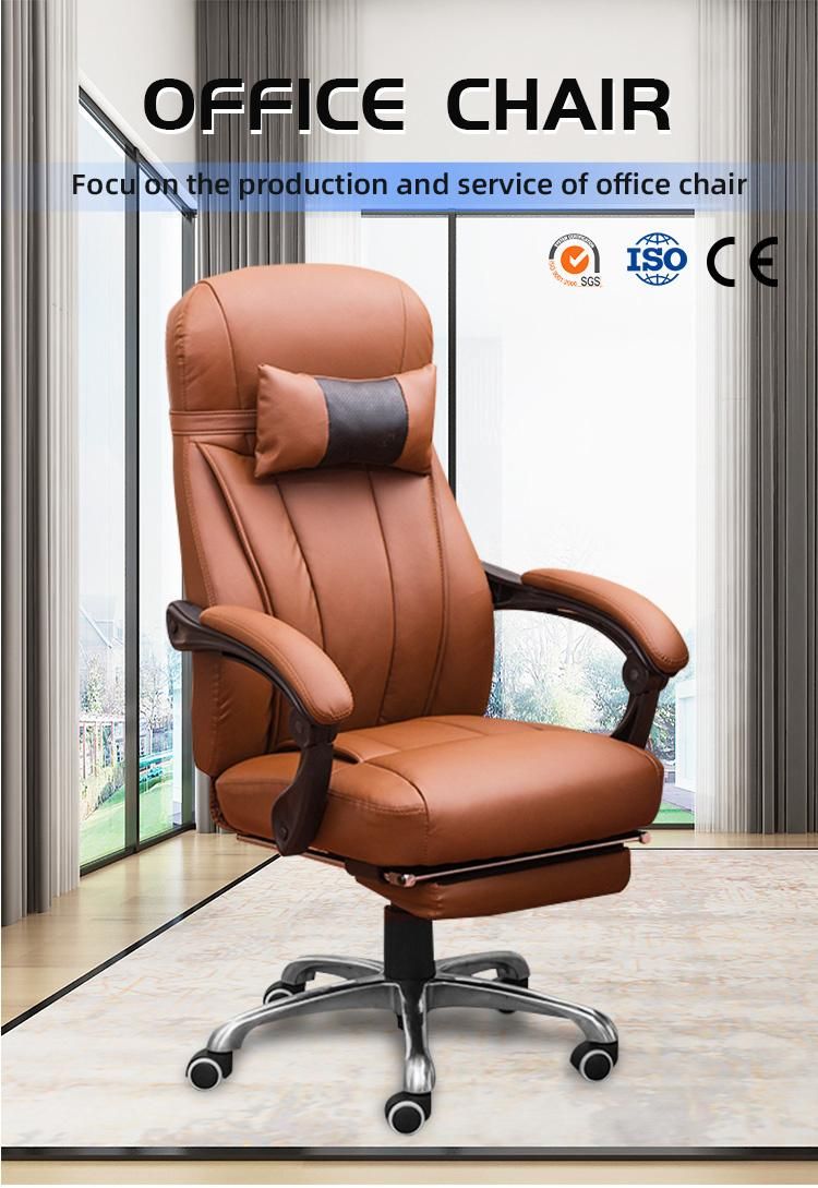 2022 Cheap Luxury Office Chair Swivel PU Leather Ergonomic Boss Executive Officer Chair with Footrest