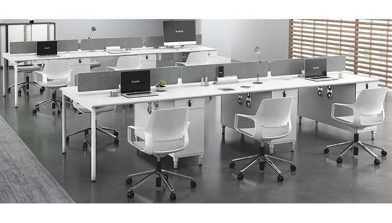 High Quality Office Deak Furniture White Modern Office Six Person Workstations