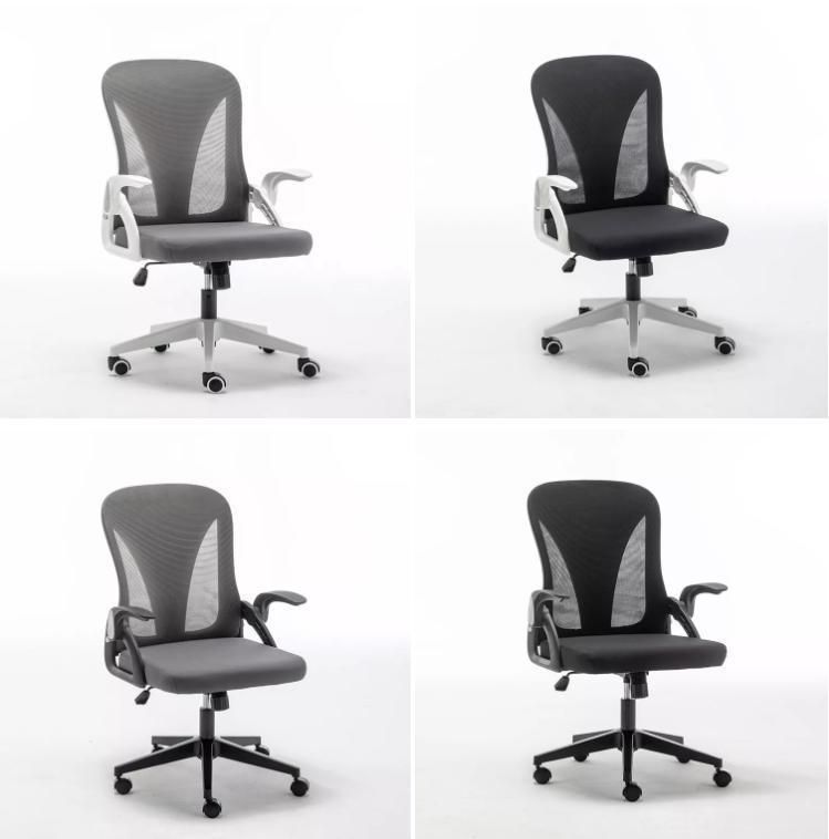 Custom White Flip-up Arms Mesh Chair High Back Comfort Ergonomic Swivel Office Chair Price PC Computer Racing Chair