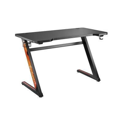 Z-Shaped Gaming Computer Desk with Cup Holder and Headphone Hook