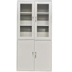 Fast Assemble Modern Appearance Steel Filing Storage Cabinet With 2 Glass Doors