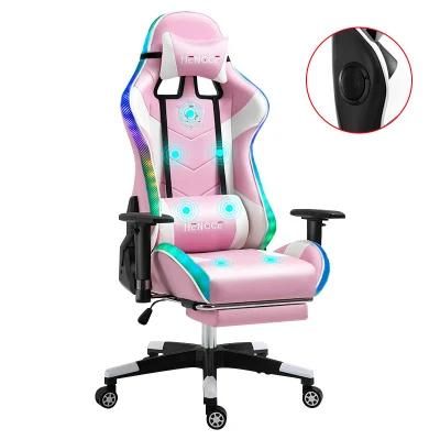 CE Approval Cheap E-Sport DDP PU Lleather Computer PC Game Chair Silla Gamer LED RGB Racing Massage Gaming Chair with Lights and Speakers