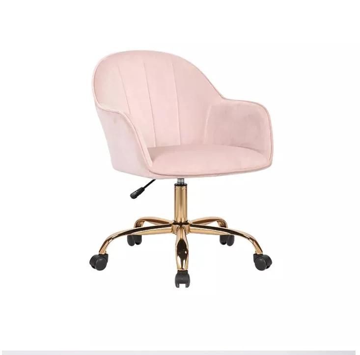 Comfortable Fabric Office Chair Lift Swivel Leisure Chair Chromed Base