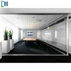 Thin Aluminium Profile Frameless Glass Partition and Dividers with Doors for Offices Using