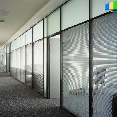 Aluminum Room Divider Office Tempered Glass Partition Aluminum Profile