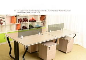 4 People Partition Office Desk / Modern Office Furniture / Wooden 4 People Workstation Partition