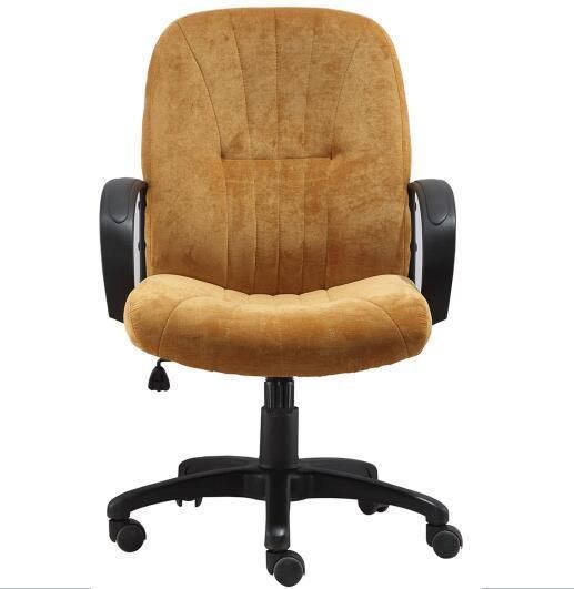 MID Back Simple Tilting Mechanism with PP Armrest PU or Fabric Upholstery Yellow Color Office Chair