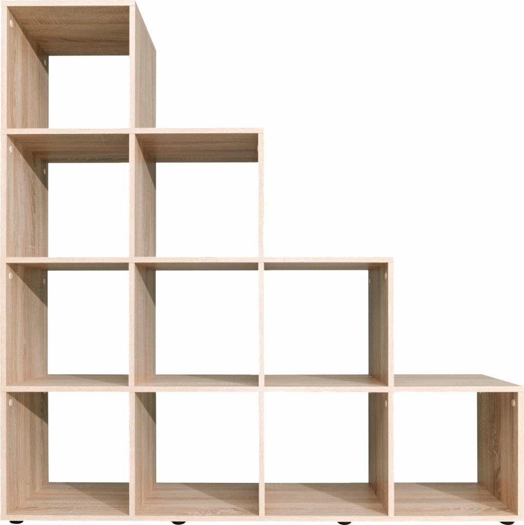 Standing Corner Ladder Wooden Bookshelf with 4 Tiers