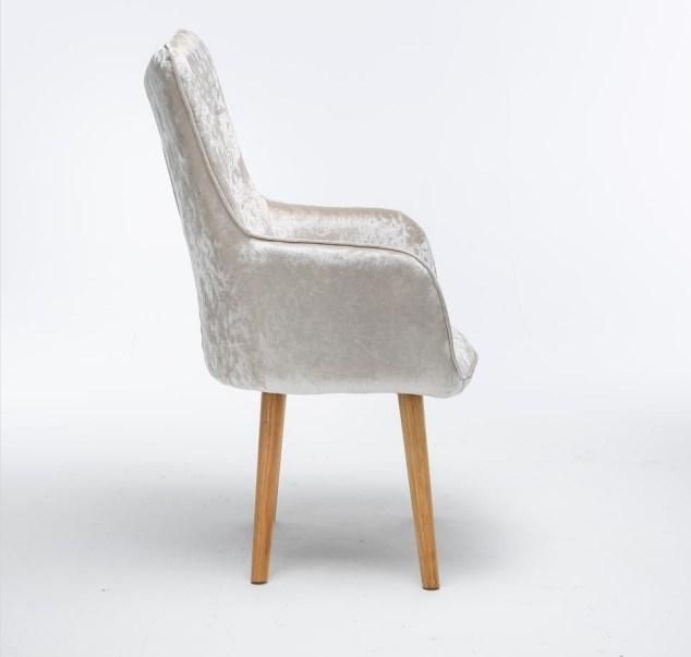 Fabric Leisure Chair Like a Mouth Shape Lounge Chair with Metal Feet