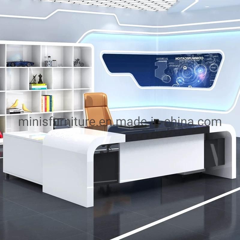 (MN-OD28) Beautiful Furniture Lacquer White CEO Office Desk