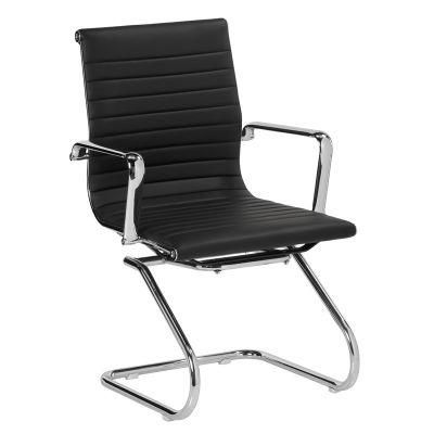 Low Back Cantilever Chromed Frame PU Upholstery for Seat and Back Fixed Arm Height Visitor Chair