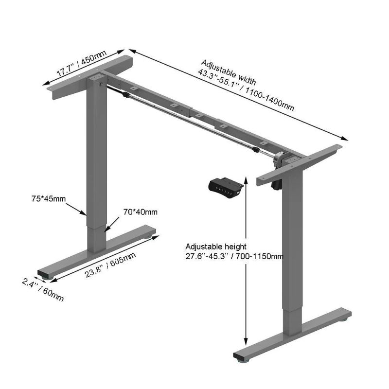 Single Motor Executive Office Solutions Electric Column Lifting Desk