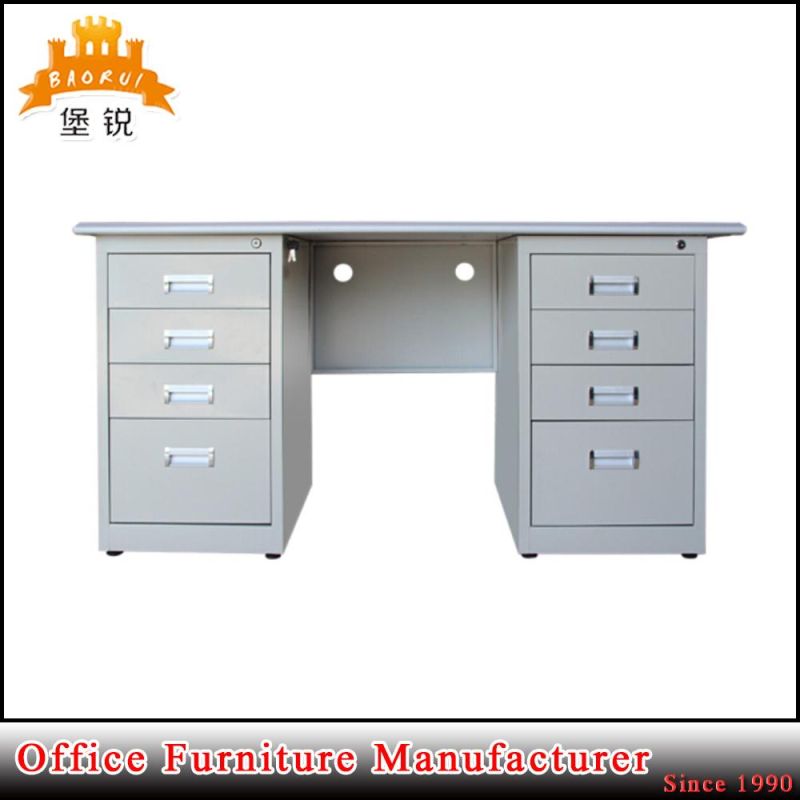 Metal Furniture Commercial Use 8 Drawer Melamine Board Cumputer Desk Office Table
