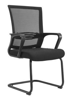 High Back with PP Fixed Arms Simple Mechanism Nylon Base with Headrest Mesh Upholstery and Fabric Cushion Seat Black Color Executive Chair