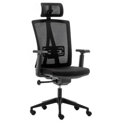 High Quality Back Mesh Fabric Swivel Computer Desk Chair Luxury Ergonomic Executive Commercial Office Chairs with Headrest