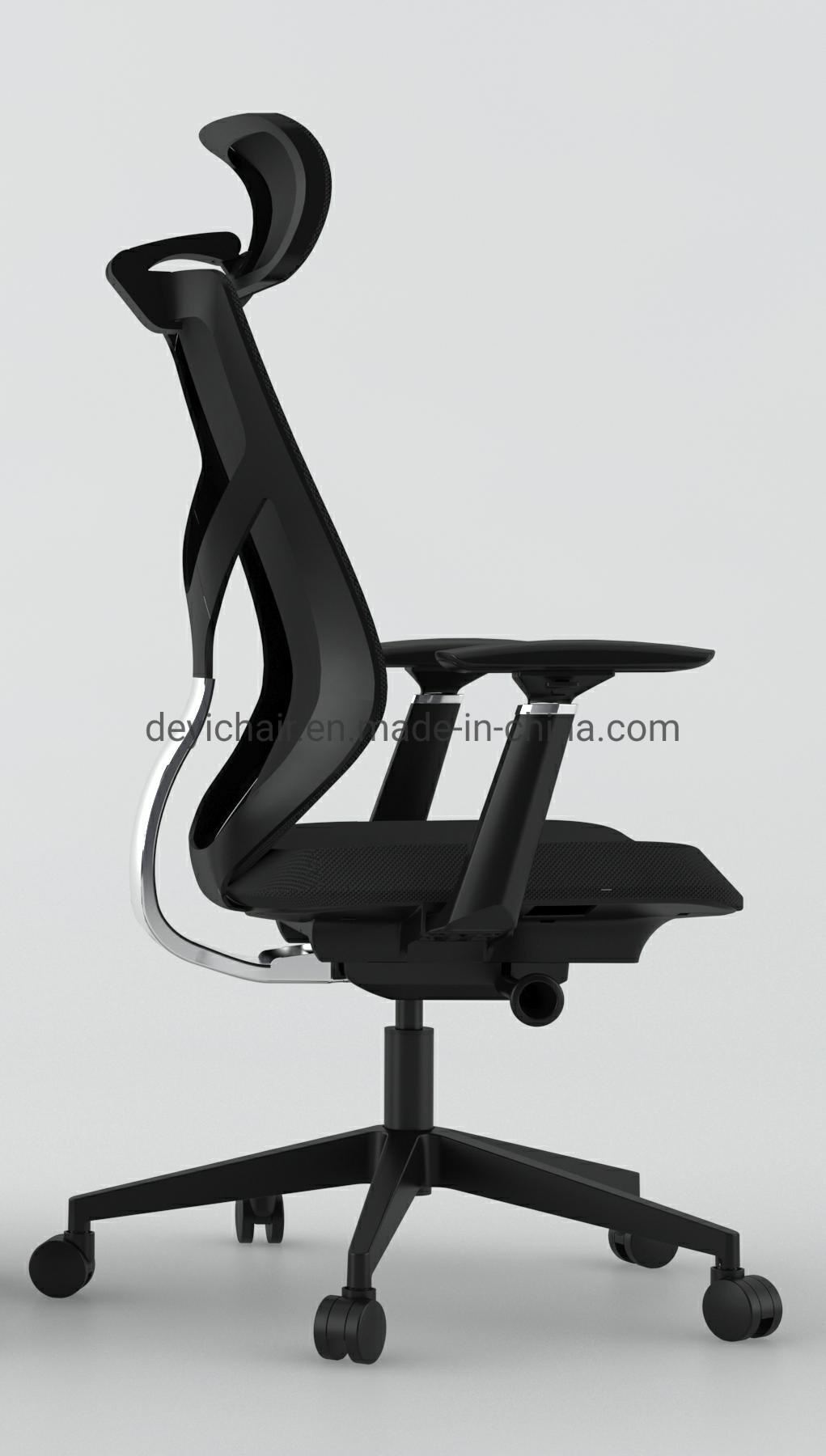 Black Base Nylon Caster Synchronised Meachanism Mesh Back Headrest Available Manager Executive Office Chair