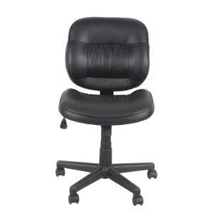 Black Office Staff Chair for Training with Vinyl Upholstered