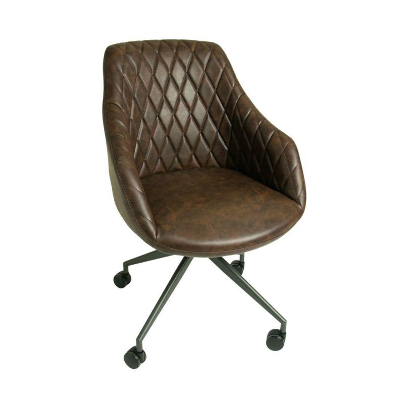PU Leather Swivel Bar Chair with Wheels Lounge Bar Stool