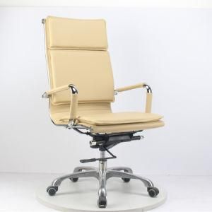 Modern Metal Swivel Leather High Back Soft Pad Office Chair