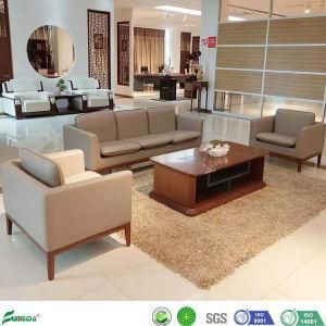 Promotion High Quality Wooden Frame Office Company Leather Sofa and Coffee Table