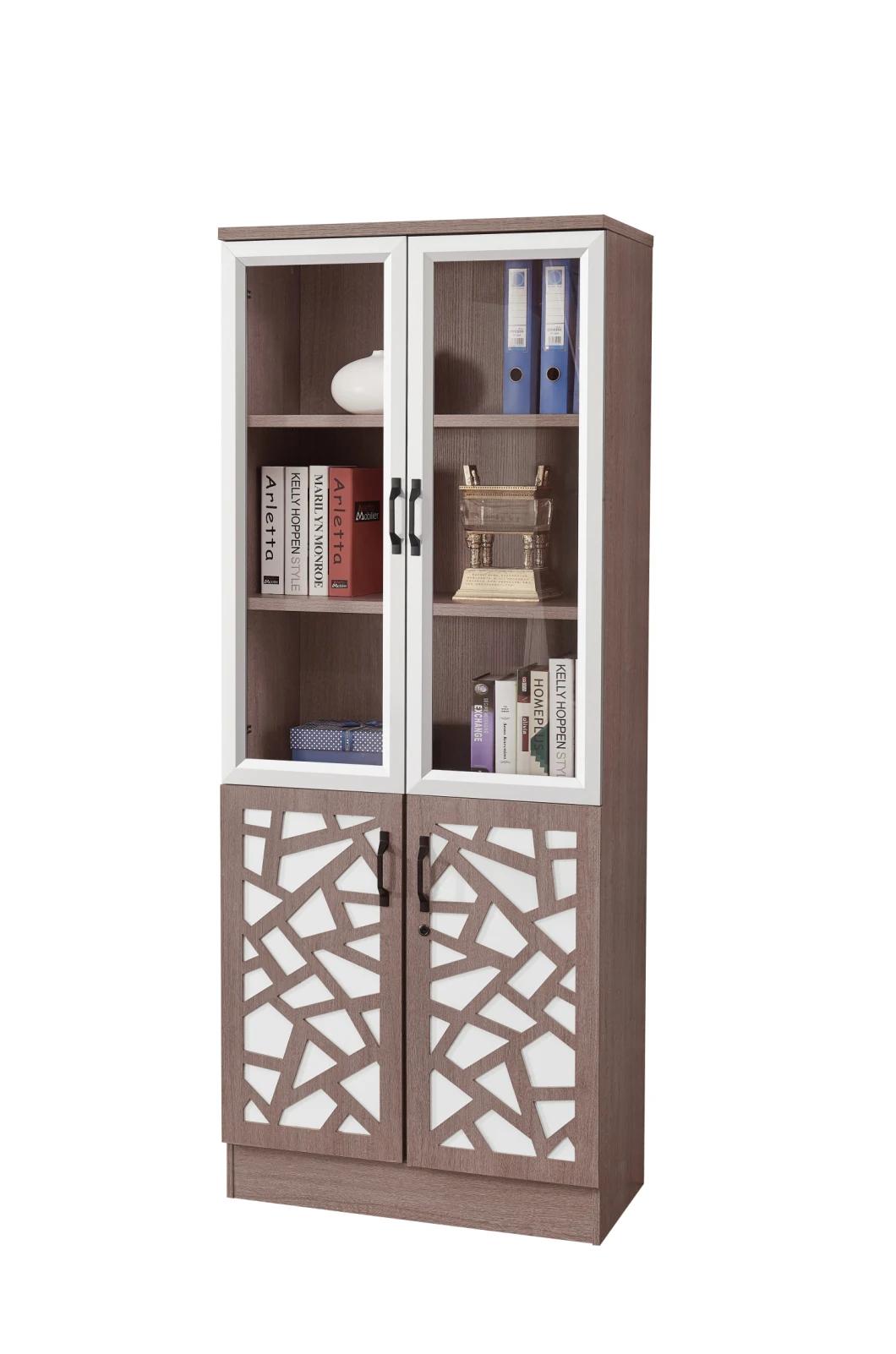 Hot Sale Modern Design MDF Luxury Wooden 2 Doors Bookcase Office File Cabinet