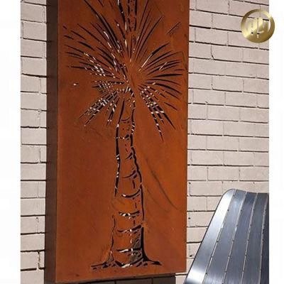 Single Metal Corten Steel Garden Decorative Screen/ Laser Cut Fence Panel