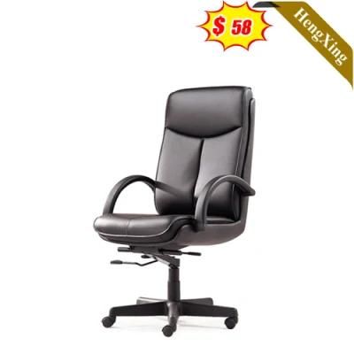 Simple Design Office Furniture Black PU Leather Manager Chair Meeting Room Training Chairs