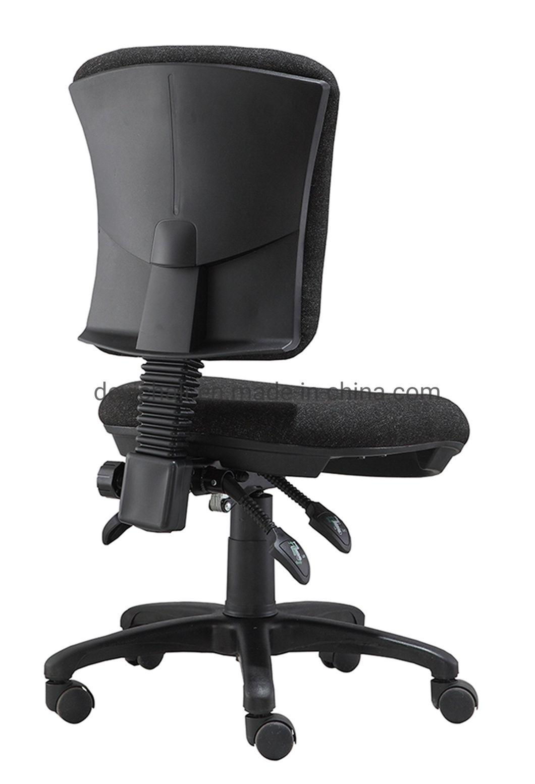3 Lever Light Duty Mechanism Without Headrest Without Armrest Nylon Base Fabric Seat and Back Office Chair
