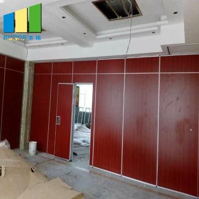 Aluminum Frame Soundproofing Sliding Folding Door Wooden Acoustic Room Partition Movable Walls
