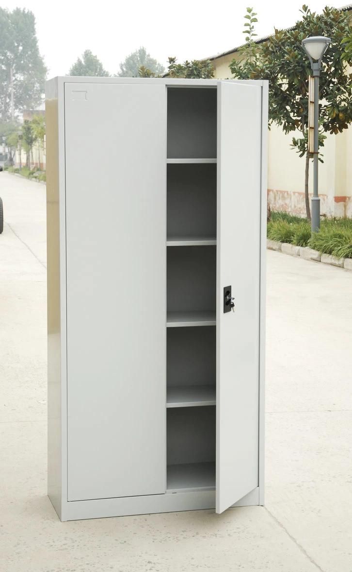 Metal Office Furniture 4 Adjustable Shelves 2 Swing Door Filing Cabinet Cupboard