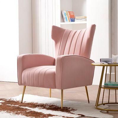 Pink Leisure Chair with Double Hand Holder Lounge Chair