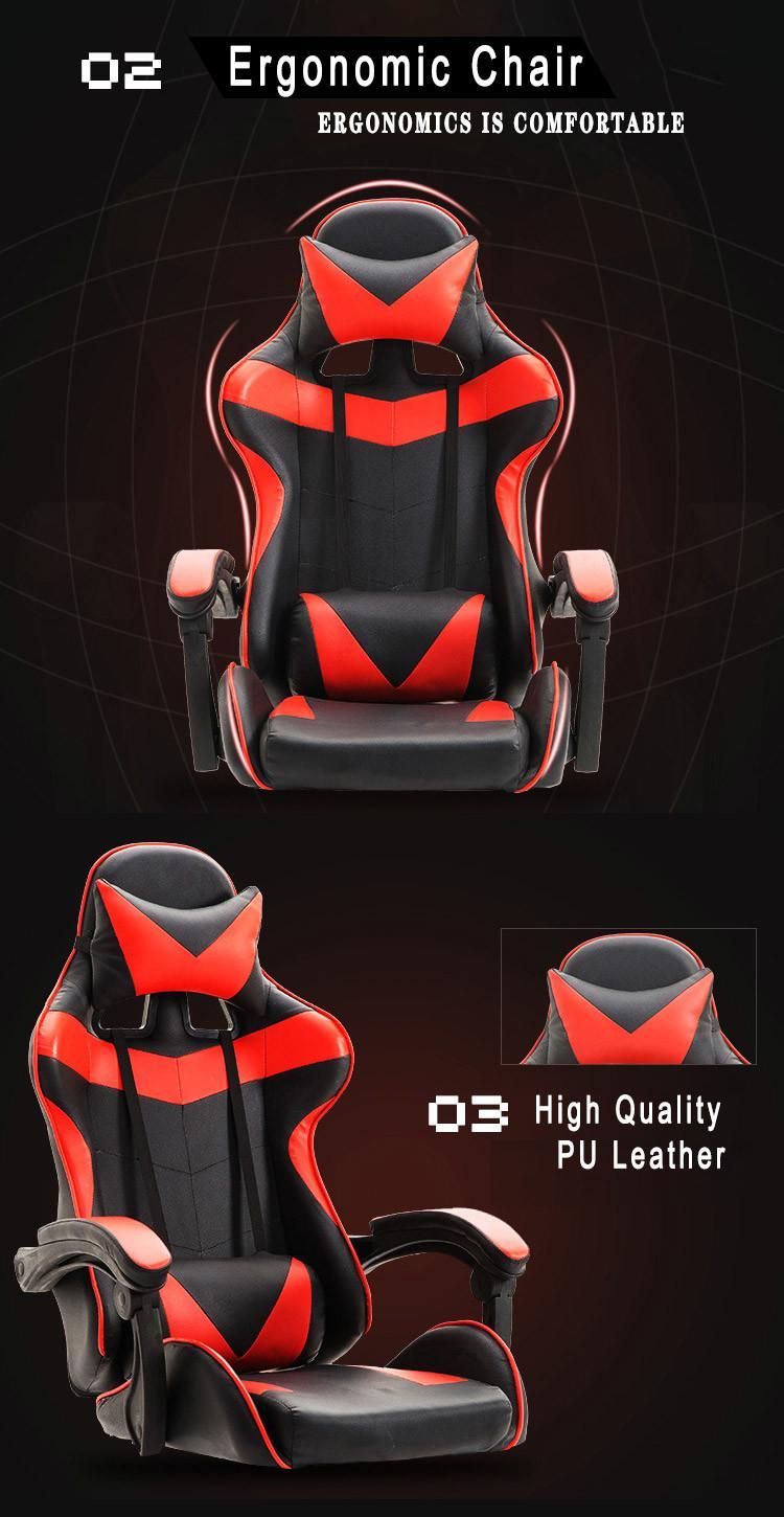 Custom Logo PU Game Racing Chairs Gaming Pink Office Gaming Chair