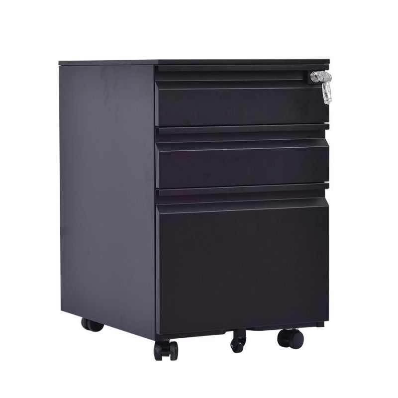 Under Storage Use Steel Filing Cabinet 3 Drawers with 5 Wheels