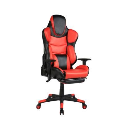 Adjustable Height Swivel Red 2D Armrest Leather Gaming Chairs