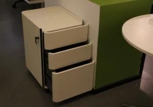 White Movable Filing Cabinet with Centra Lock